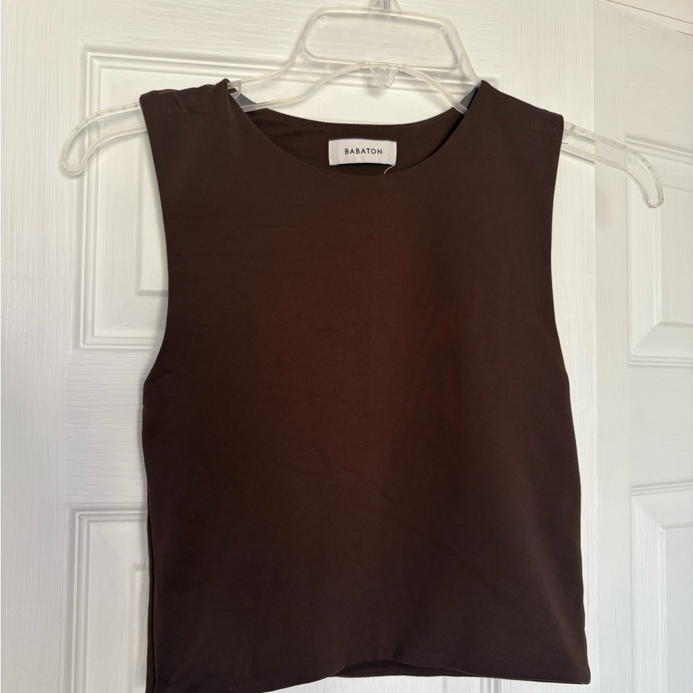 Aritzia- Babaton Women's Sleeveless Top — Dark Brown